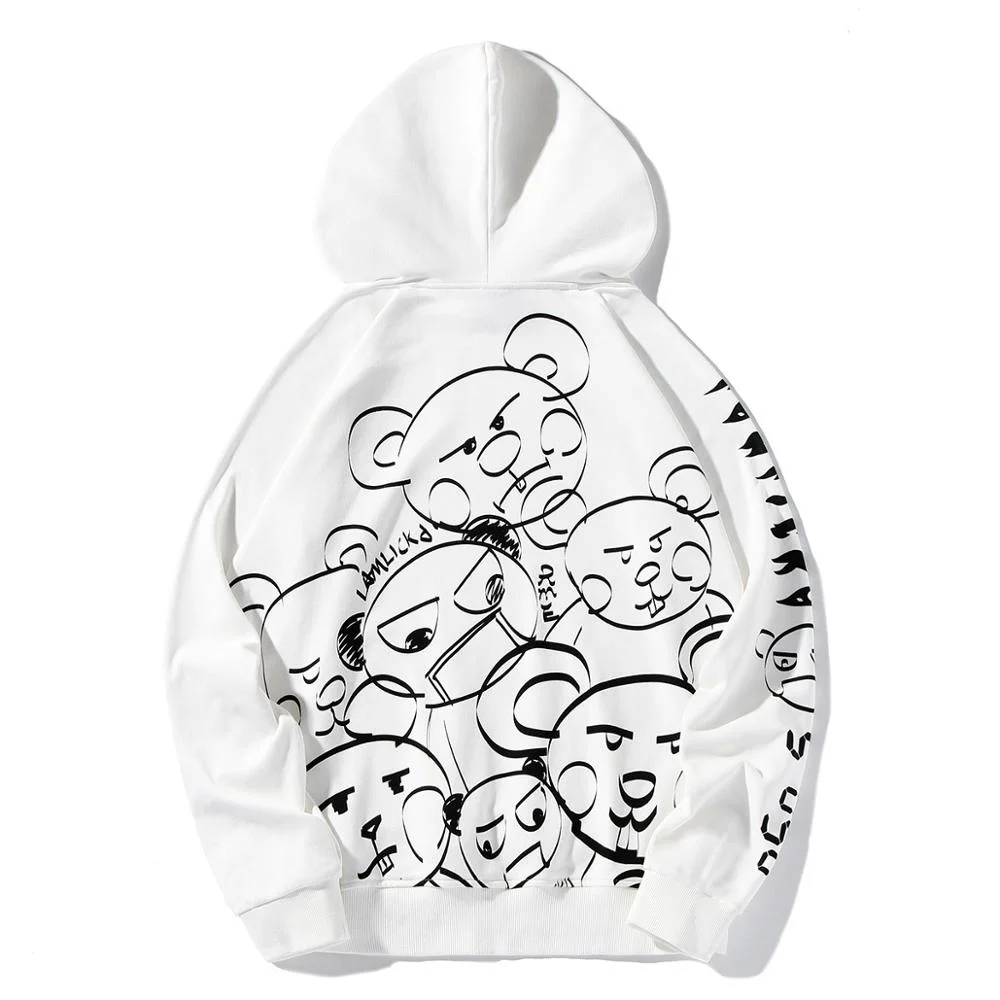 

panda The cartoon fall's new print hoodie loose oversized couple hooded sweatshirt long sleeve fullover kangaroo pocket tops
