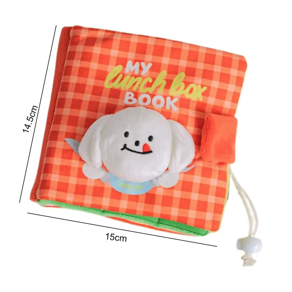 Button Closure Toy Hide Seek Dog Puzzle Toy Book Shape for Small to Medium Dogs Bite Resistant Plush Pet Toy with Crinkly