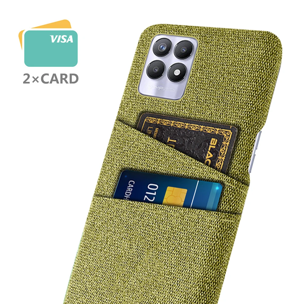

Wallet Case For Realme 8i Case 6.6inch Luxury Febric Antiskid Card Slot Holder Cover For OPPO Realme8i RMX3151 Bumper