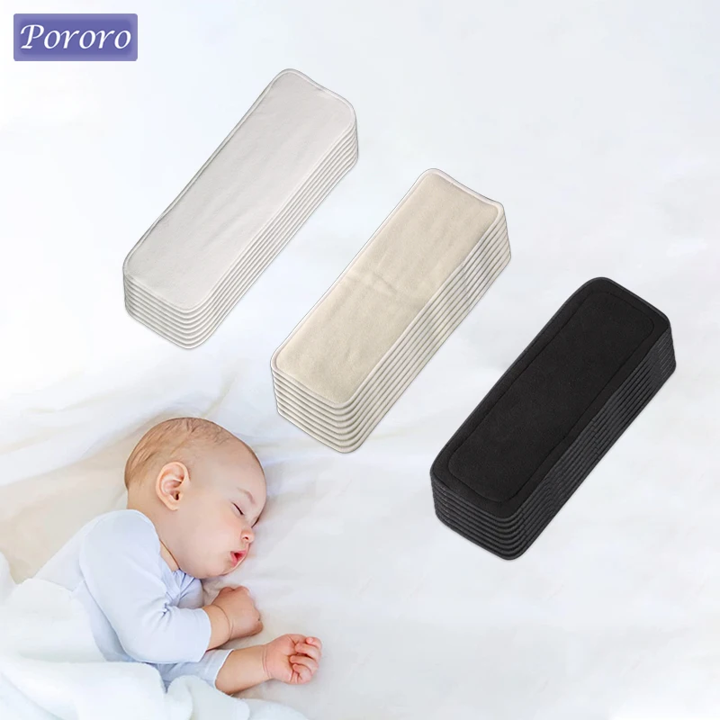 8 Pz/Set Bambù Carbone Di Legna Inserti Per Pannolini Assorbibili Tessuto Di Canapa Fodere Booster Lavabili Uso Riutilizzabile Con Pannolino Di Stoffa