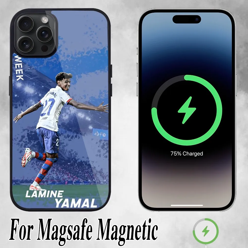 Чехол для телефона L-Lamine Football Y-Yamal iPhone 11 Mini 12 13 Max 14 Plus 15 Pro Magesafe Магнитный чехол