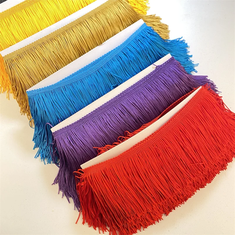 

10 yards 10cm Long Fringe Lace Tassel Polyester Lace Trim Ribbon Latin dance skirt curtain fringes for sewing DIY Accessories