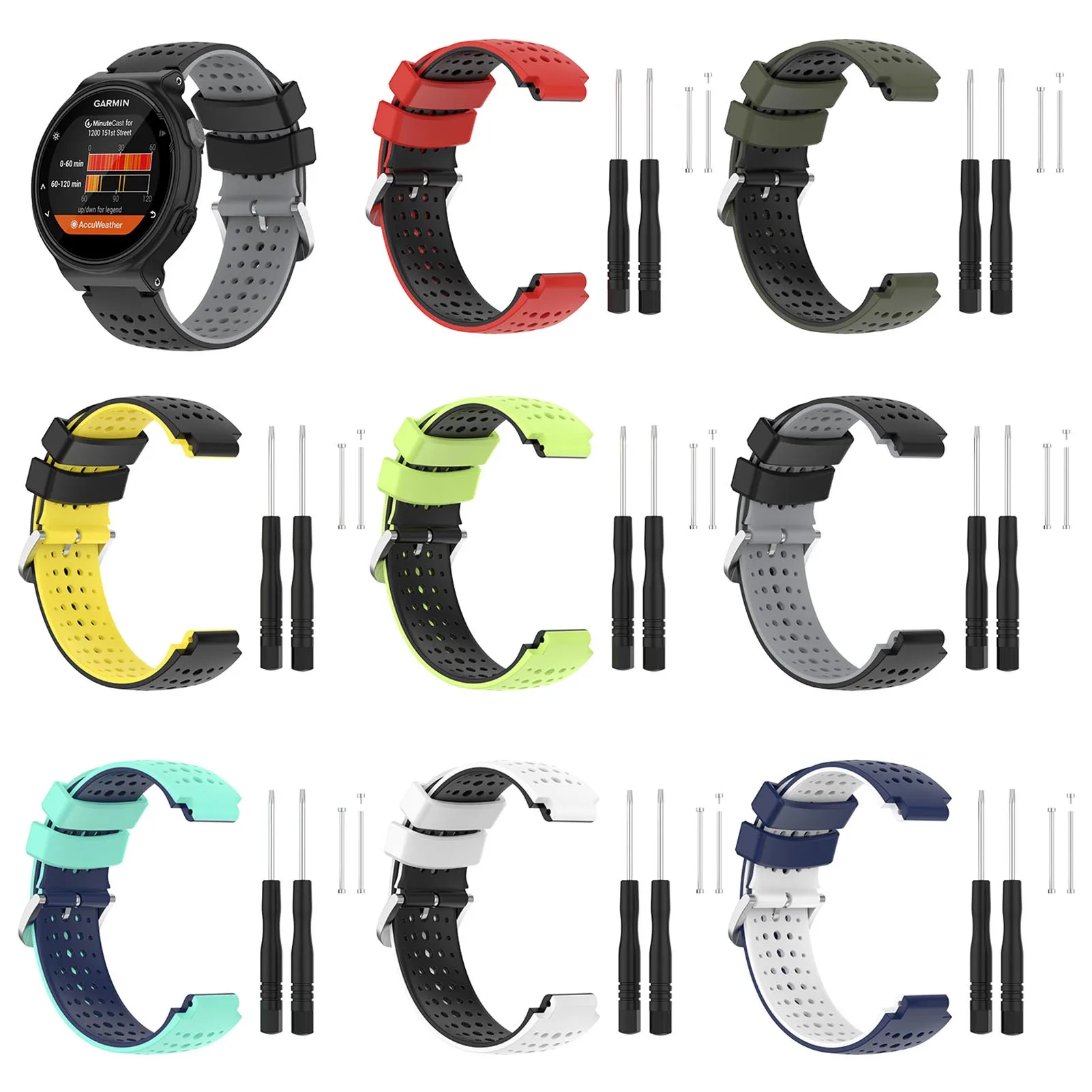 

Силиконовый сменный ремешок для смарт-часов Garmin Forerunner 220 230 235 Lite 620 630 735xt 22 мм