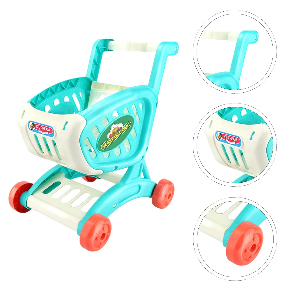 

Cart Shopping Toy Kids Grocery Mini Supermarket Trolley Play Simulation Pretend Toys Toddlers Store Storage Basket Handcart