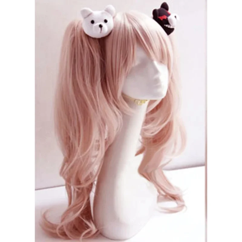 Женский парик для косплея Dangan Ronpa Danganronpa розовый длинный волнистый с зажимом
