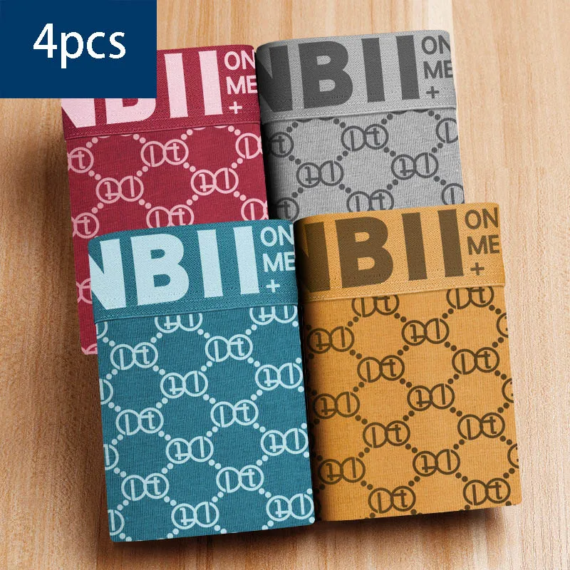 4pcs/lot Men's Pure 100% Cotton Underwear Graphene Inner crotch Moisture Absorbent Soft Elastic Waistband Male Panties Boxer