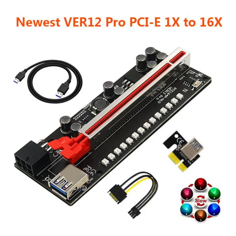 

Led Indicators Sata Adapter Cable Pcie Pci Express Card Usb 3.0 Mining Riser Pci-e Riser Ver012 For Video Card Ver012