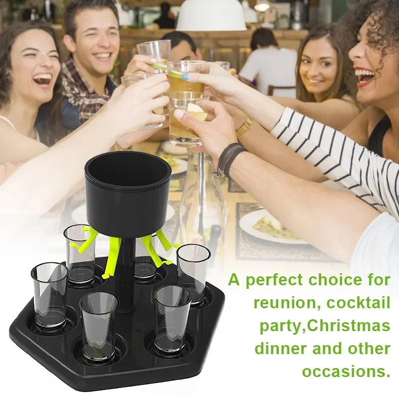 6-струнный Стеклянный Диспенсер С Чашками Для Питья Вина Виски Домашняя