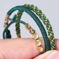 tibetan style copper beaded bracelets textural handmade braided rope chian bracelet bohemian lucky jewelry friends gift 3pcsset