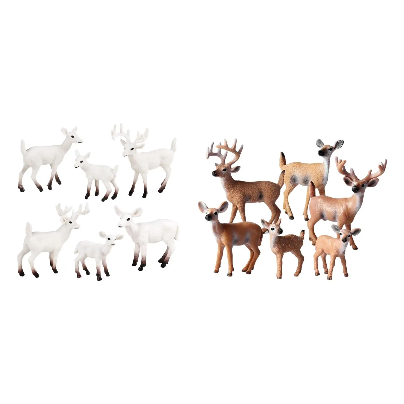 

6Pcs Lifelike Forest Animal Deer Figures Fairy Garden Accessories Miniature for Desktop Cake Toppers Party Home Decoration