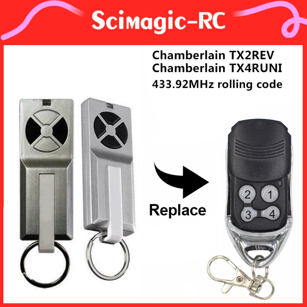 Chamberlain Liftmaster TX2REV TX4REV Replacement Remote Control 433.92mhz Rolling Code Door Opener Keychain