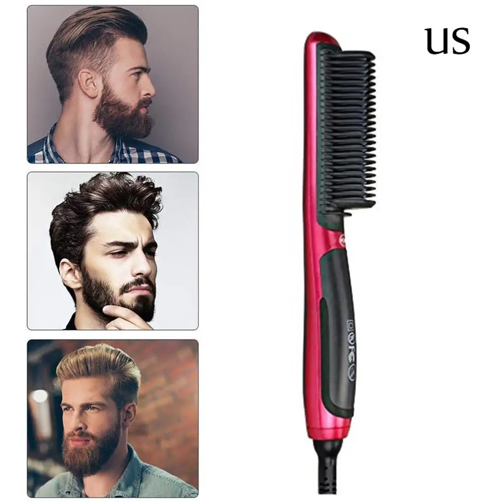 

Быстродействующий выпрямитель для бороды, портативный мужской быстросглаживающий гребень для бороды с ЖК-дисплеем, керамическая расческа для волос