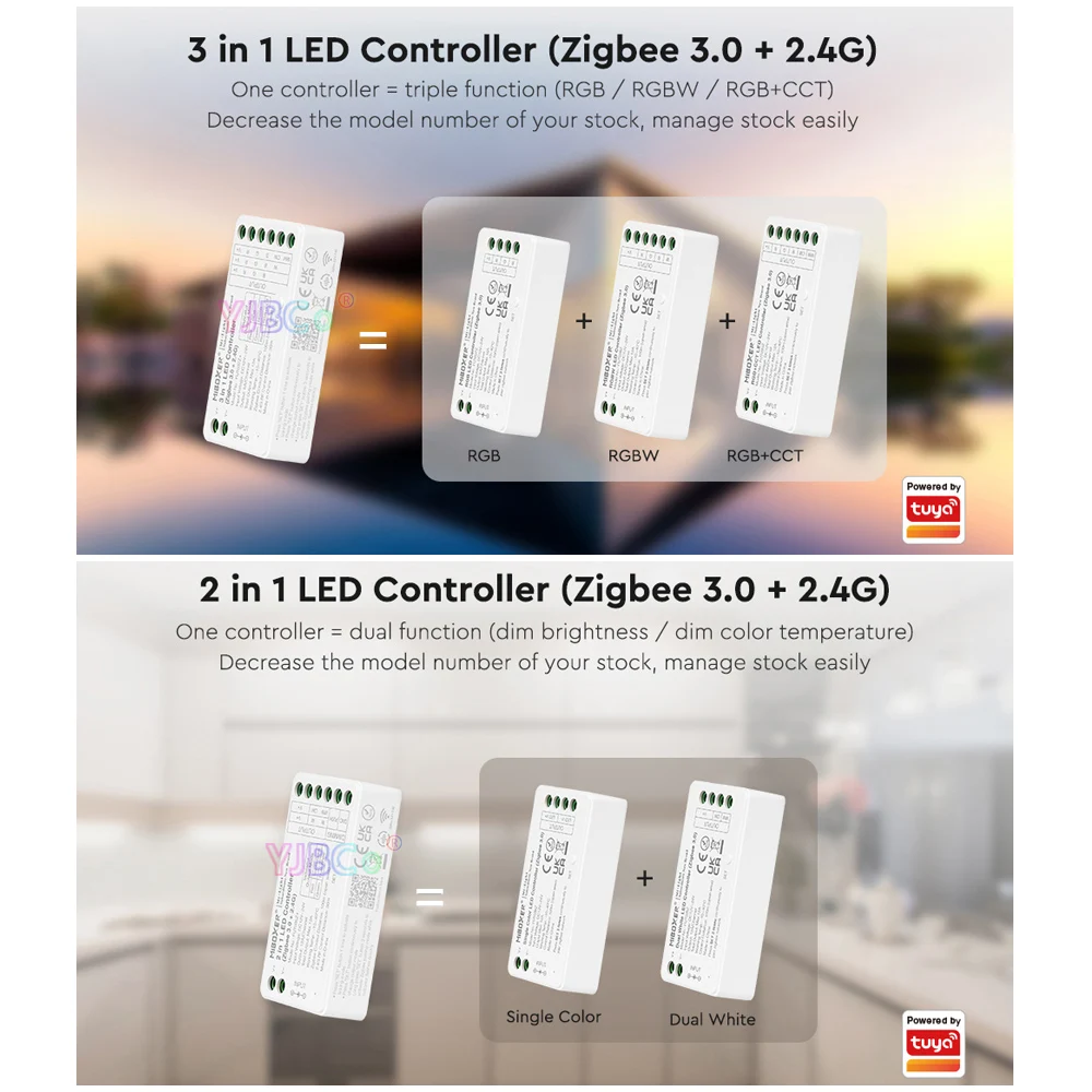Miboxer Tuya app Zigbee 3 0 Одноцветный/CCT/RGB/RGBW/RGBCCT контроллер светодиодной ленты 4 Вт 6 9