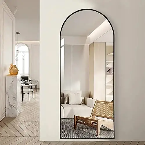 

Length Mirror, 65"x22" Floor Mirror with Stand Hanging or Leaning, Arched Freestanding Mirror, Large Mounted Mirror wit