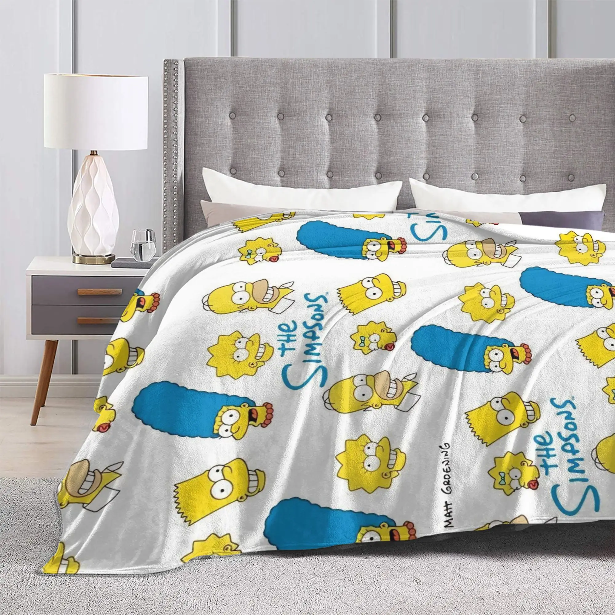 Фото Одеяло S-Simpsons, фланелевое текстильное декоративное многофункциональное ультрамягкое одеяло для постельного белья, дорожный коврик №3