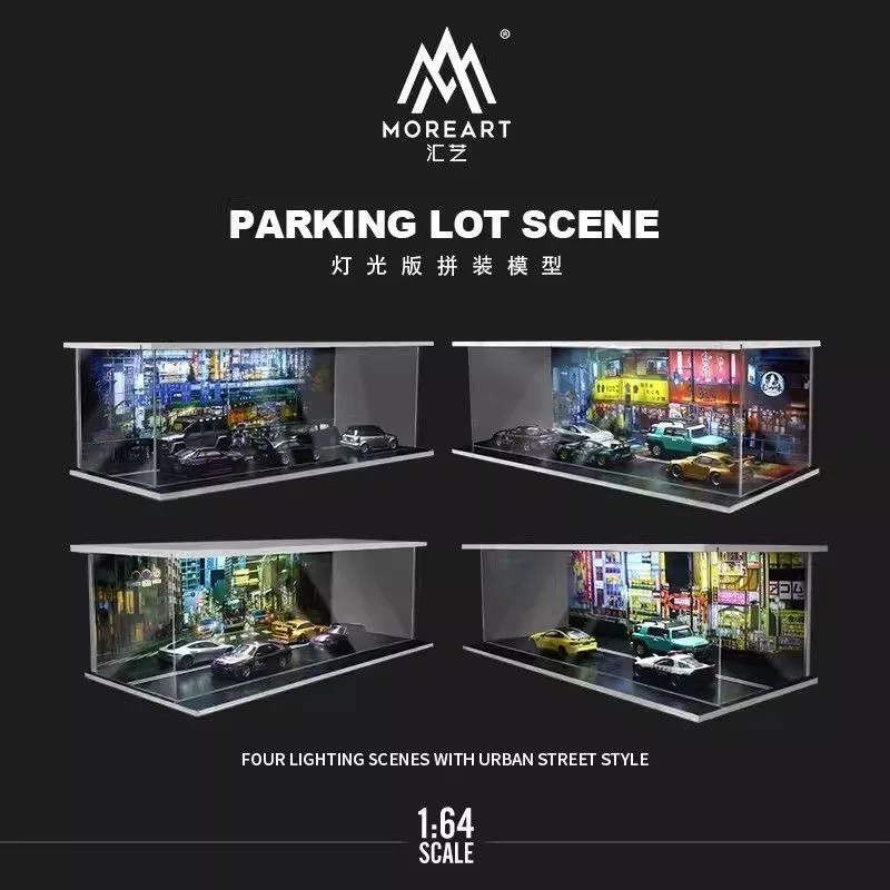MoreArt&ampTimeMicro 1:64 Mazda Honda Yokohama Lamborghini RocketBunny сборка диорамы светодиодное освещение