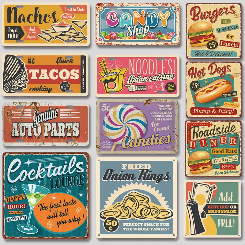 

Vintage Wall Poster Tin Sign Plaque Iron Crafts Available in Bars, Pub Club,Cafes,Fast Food Restaurant