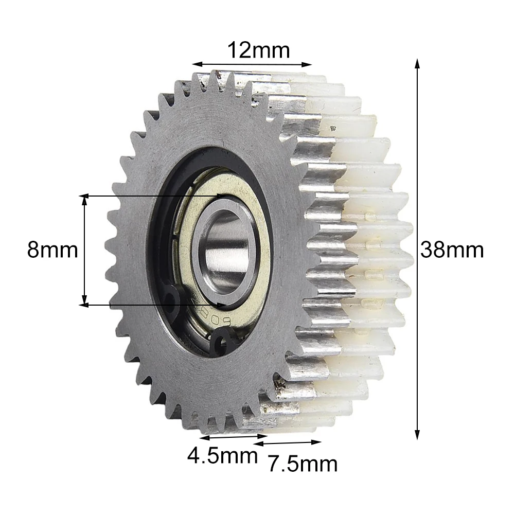 

Durable Gears Gears With Bearings 3 Pcs 36 Teeth 38x38x12mm Components Geared Nylon+Steel/Copper Parts Reduce Noise