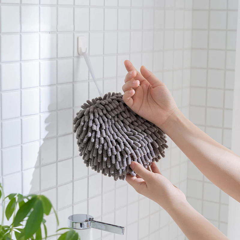 

Quick Dry Soft Absorbent Microfiber Towels Hand Towels Kitchen Bathroom Hand Towel Ball with Hanging Loops Cleaning Cloth