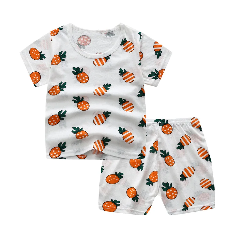 

2Pcs/Set Baby Clothes Summer Children's T-shirt + Shorts Suits baby boys girls cotton homewear sets kids causal clothing 1-8T