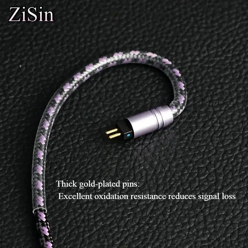 ZiSin 2-ядерный кабель для обновления наушников Litz HIFI с 3 5/2 5/4 4 мм MMCX/QDC/TFZ 0 78