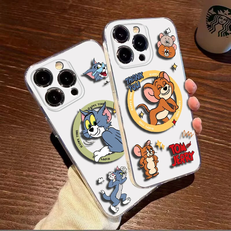 Мягкий силиконовый чехол для телефона B15 Tom and Jerry iPhone 16 15 14 Plus 13 12 11 X XS XR Pro Max Mini 8 7
