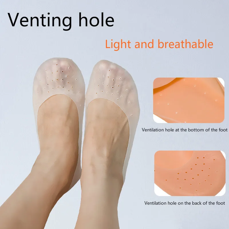 1 Pair Delicate Silicone Moisturizing Gel Heel Socks Like Cracked Foot Skin Care Protector Feet Massager Foot Women Silicon Feet