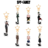 hot anime spy x family cartoon figure keychains forger anya cosplay two sided acrylic keyring pendant collection decoration gift