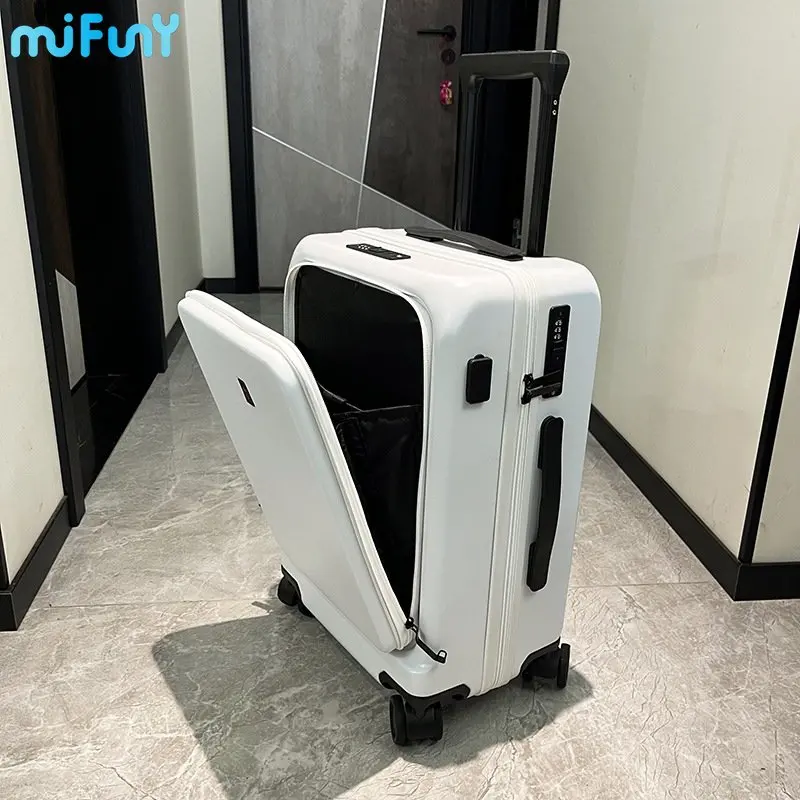 MIFUNY Front Opening Suitcase Travel Luggage Business Suitcases on Mute Wheels 20inch Cabin Rolling Luggage 24'' Rolling Luggage