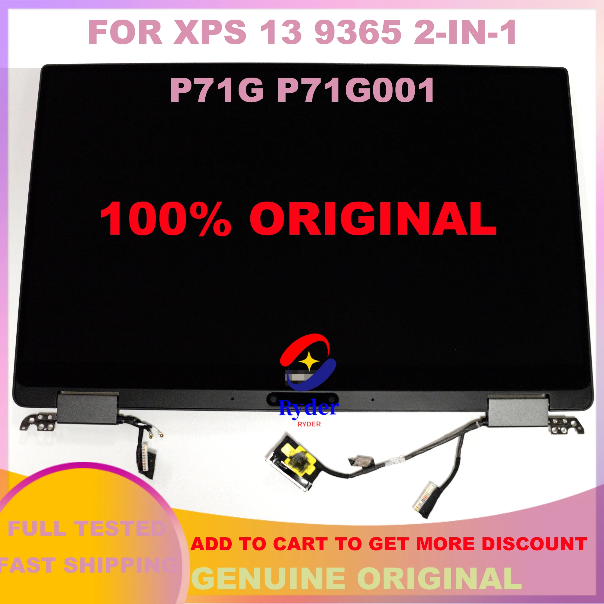 Оригинальный сенсорный ЖК-экран FHD QHD 13 3*3200 для Dell XPS 1800 P71G P71G001 в сборе с петлями