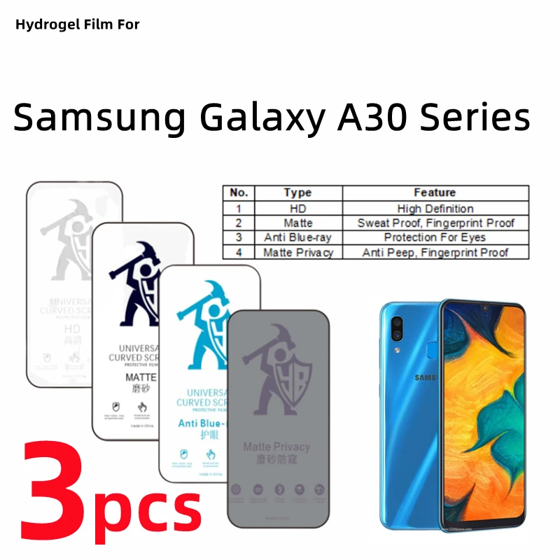 

3 шт., Гидрогелевая Защитная пленка для Samsung Galaxy A30