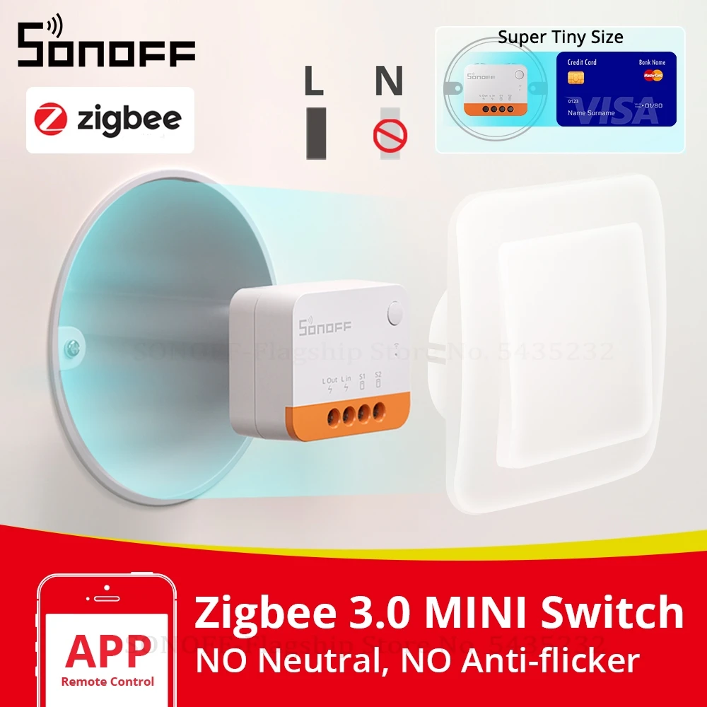SONOFF ZBMINIL2 Нейтральный провод не требуется Zigbee Smart Switch MINI Поддержка 2-стороннего
