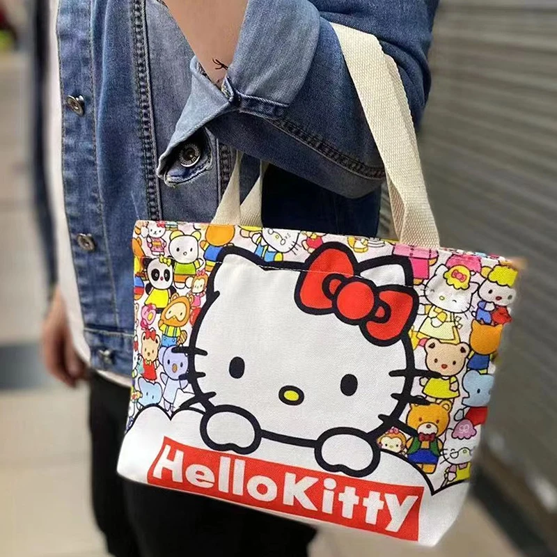 Портативная холщовая сумка Hello Kitty с рисунком Кейт Кота японская легкая большая