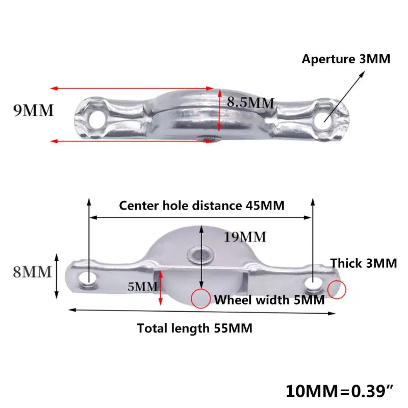 10Pcs Home Closet Cabinet Sliding Door Wheel Metal Nylon Furniture Wheels Roller G32D |