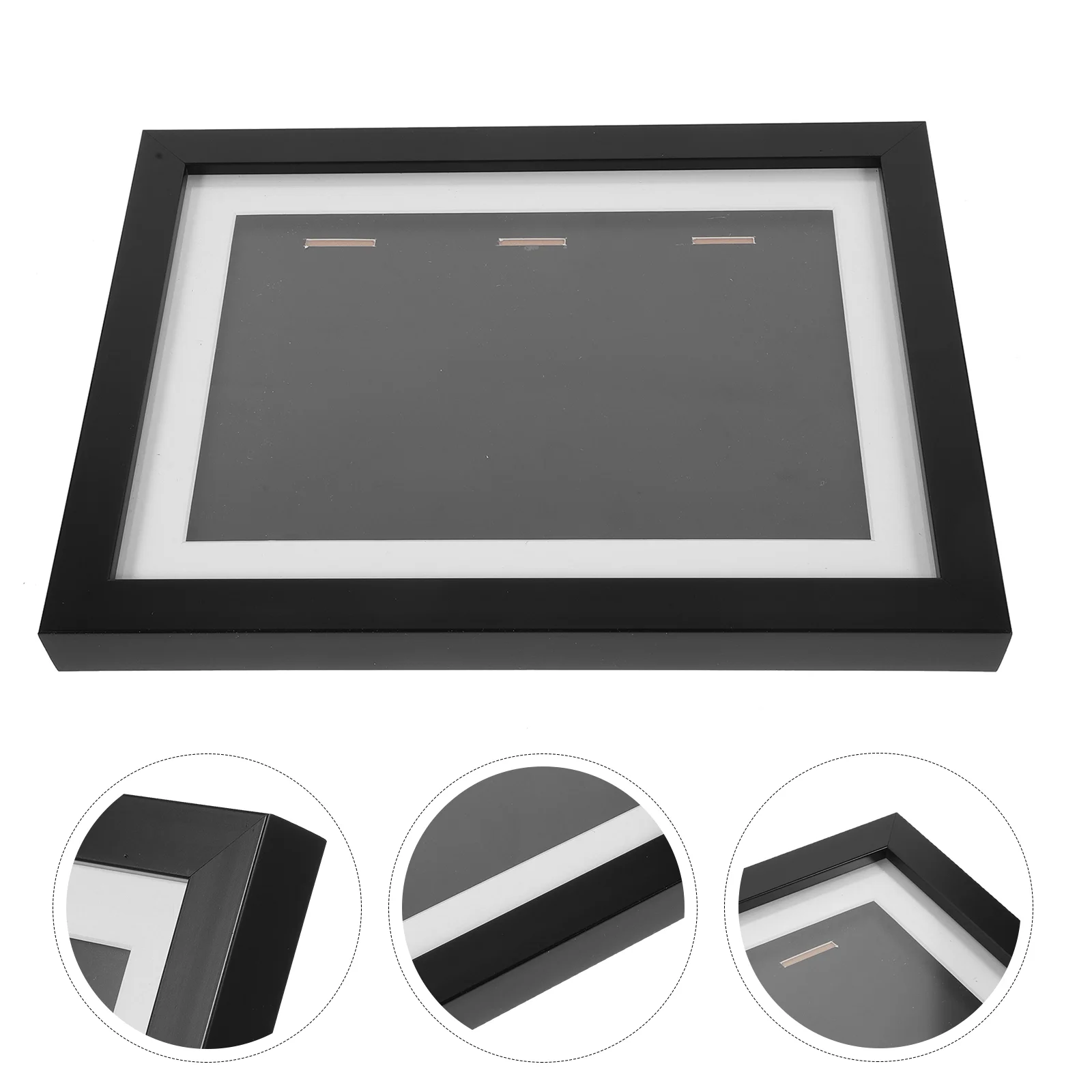 

Protection Frame Decorative Medal Frame Photo Display Table Top Stand The Desktop Paper Badge Picture Holder Case Black