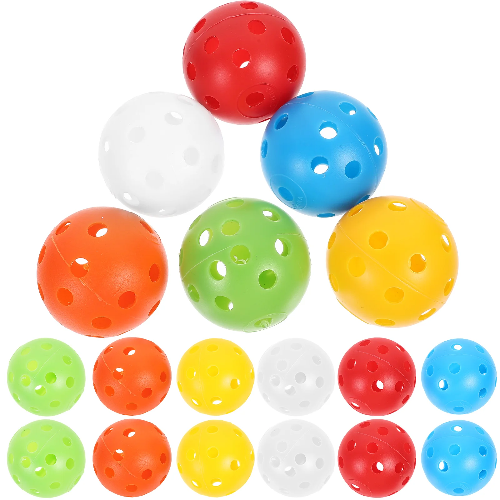 

20Pcs Colored Practice Balls, Play Balls Hollow Sports Training Balls, Pickleball Balls for Indoor Outdoor Baseball Batting