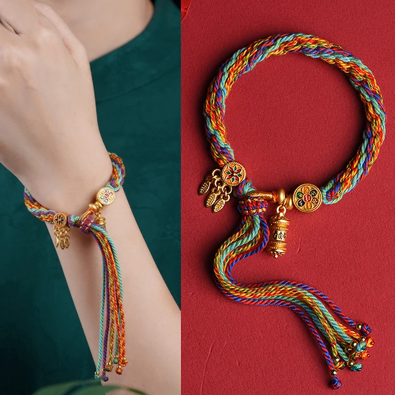 Молитвенный браслет ручной работы в тибетском стиле мини-тибетский буддийский с