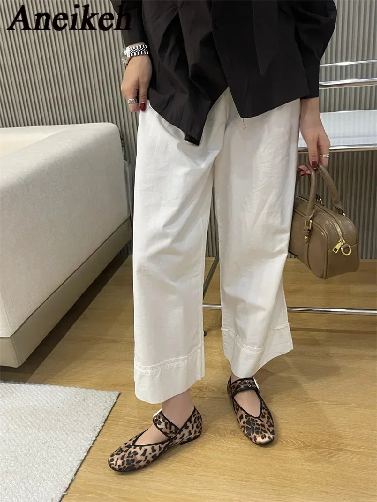 Aneikeh/2029 новинка осени римские леопардовые туфли на плоской подошве с