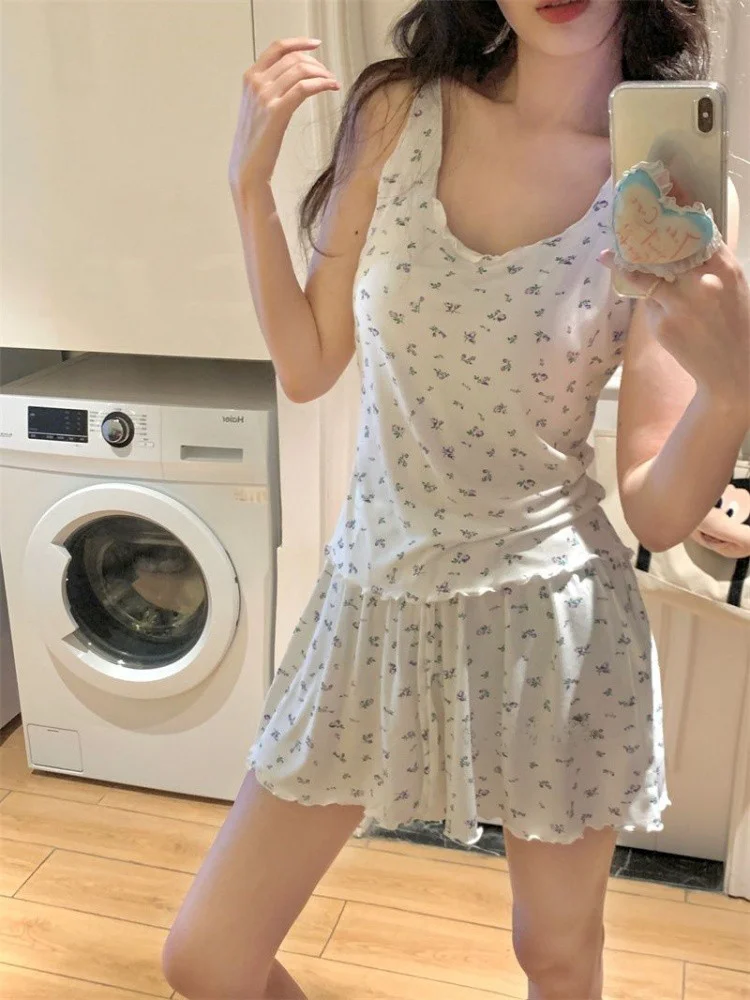 Летняя новинка милые пижамы с нагрудной подушкой свободные на бретельках