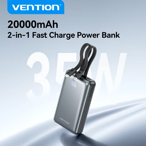 Vention 35W 20000mAh 10000mAh Power Bank PD Fast Charge Портативный PowerBank для iPhone Xiaomi Samsung Внешнее зарядное устройство