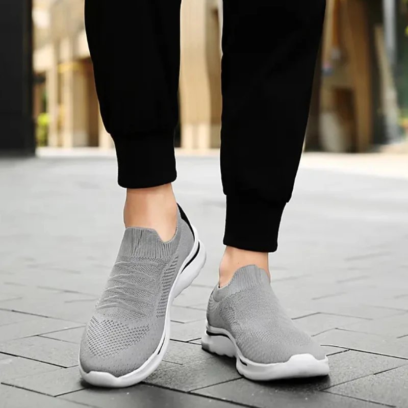 Туфли без шнуровки мужские лоферы дышащие уличные прогулочные туфли с