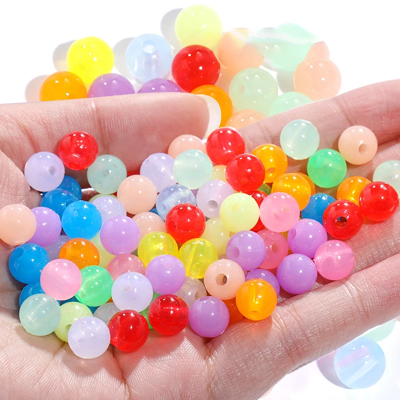 

20g/Pack 6/8/10/12MM Acrylic Beads Mixed Color Candy Color Clothes Accessries Bracelet Necklace Jewelry Making Spacer Beads