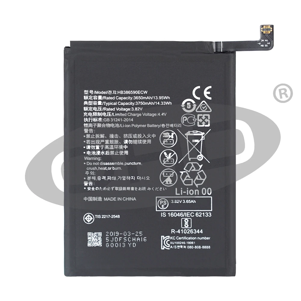 

OHD Original High Capacity Battery HB386590ECW For Huawei Honor 8X Glory 8X / View 10 Lite JSN-L21 L22 L23 L42 3750mA +Tools
