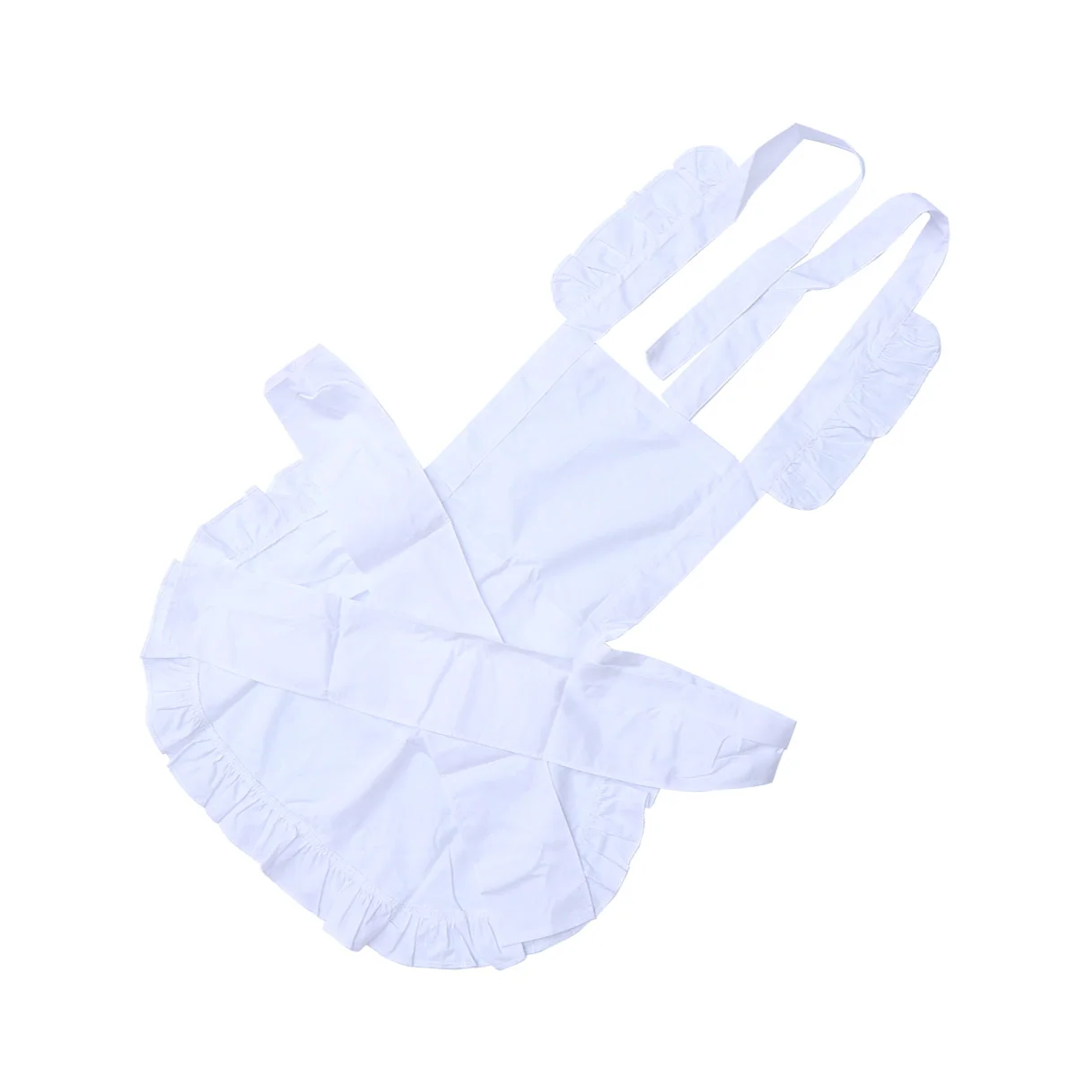

1pc Apron Court Dress Japanese Maid Lace Apron Cotton and Reusable for Women Girls Ladies (White) Ruffled