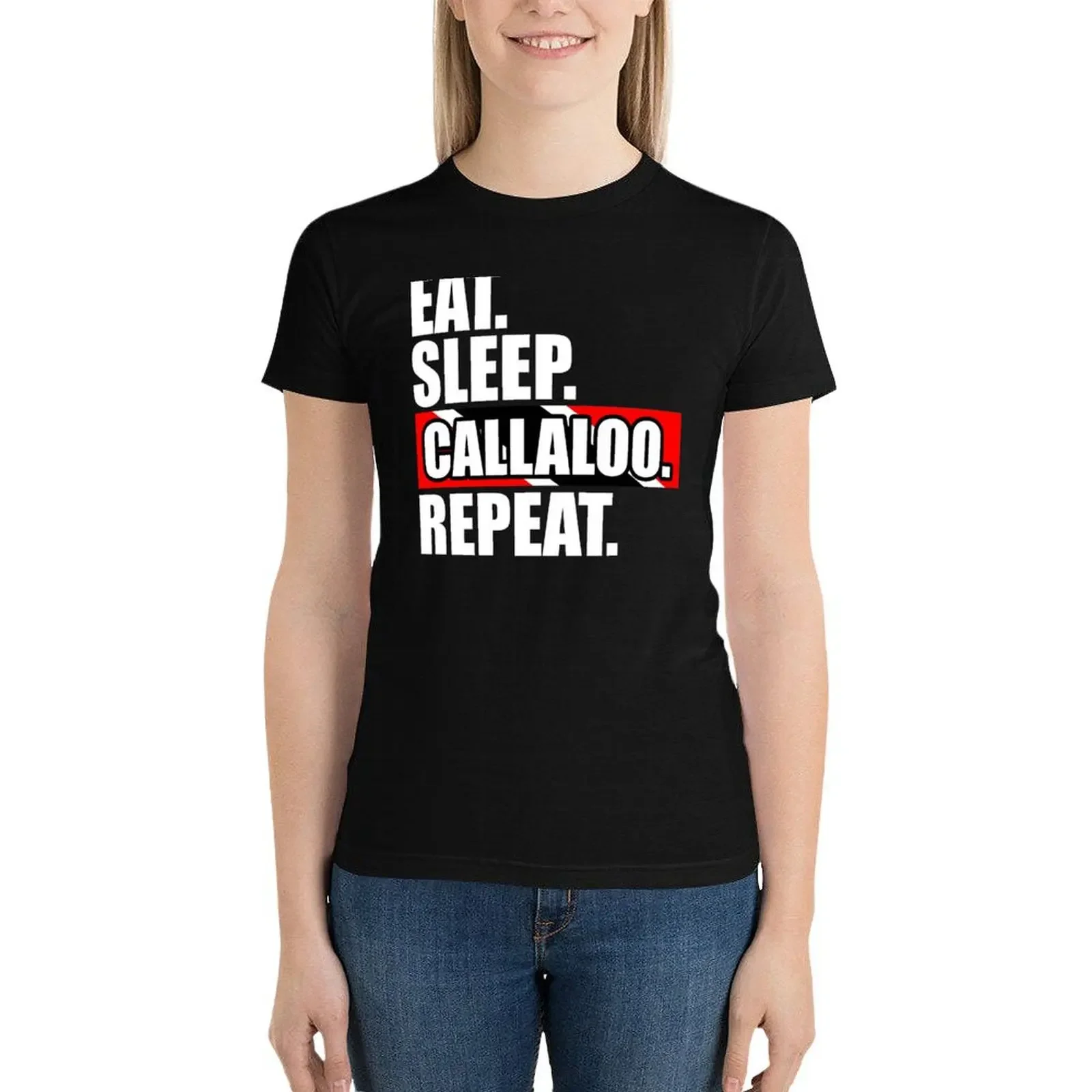 Eat Sleep Callaloo Repeat-футболка Тринидада и Тобаго с едой женская одежда милые топы для