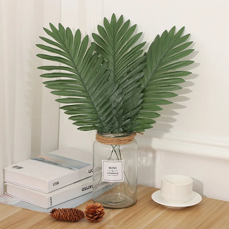 

Artificial Green Monstera Palm Leaf Fake Plant Long Branch Tropical Green Plant Garden Living Room Bedroom Balcony Decoration