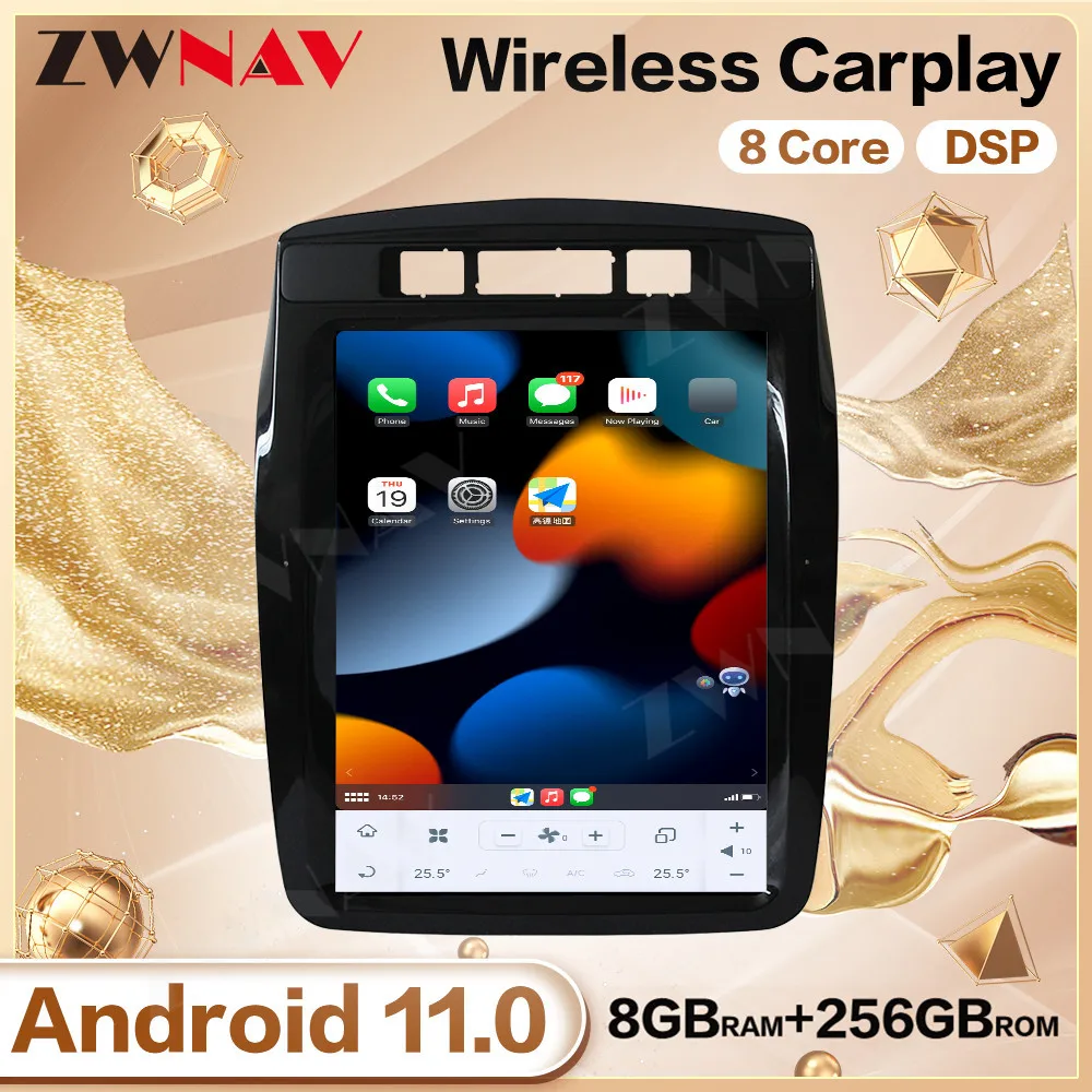 

Автомобильный мультимедийный плеер Qualcomm Tesla с экраном Android для VW Touareg 2010 2011 2012 2013 2014 2015-2017 GPS Радио стерео