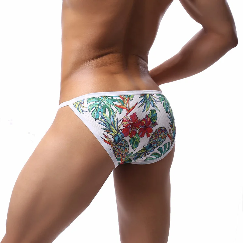 4pcs Sexy Men Underwear Breathable Printed Briefs Men Underpant Cuecas Calzoncillos Briefs Bulge Pouch Bikini Lingerie Jockstrap