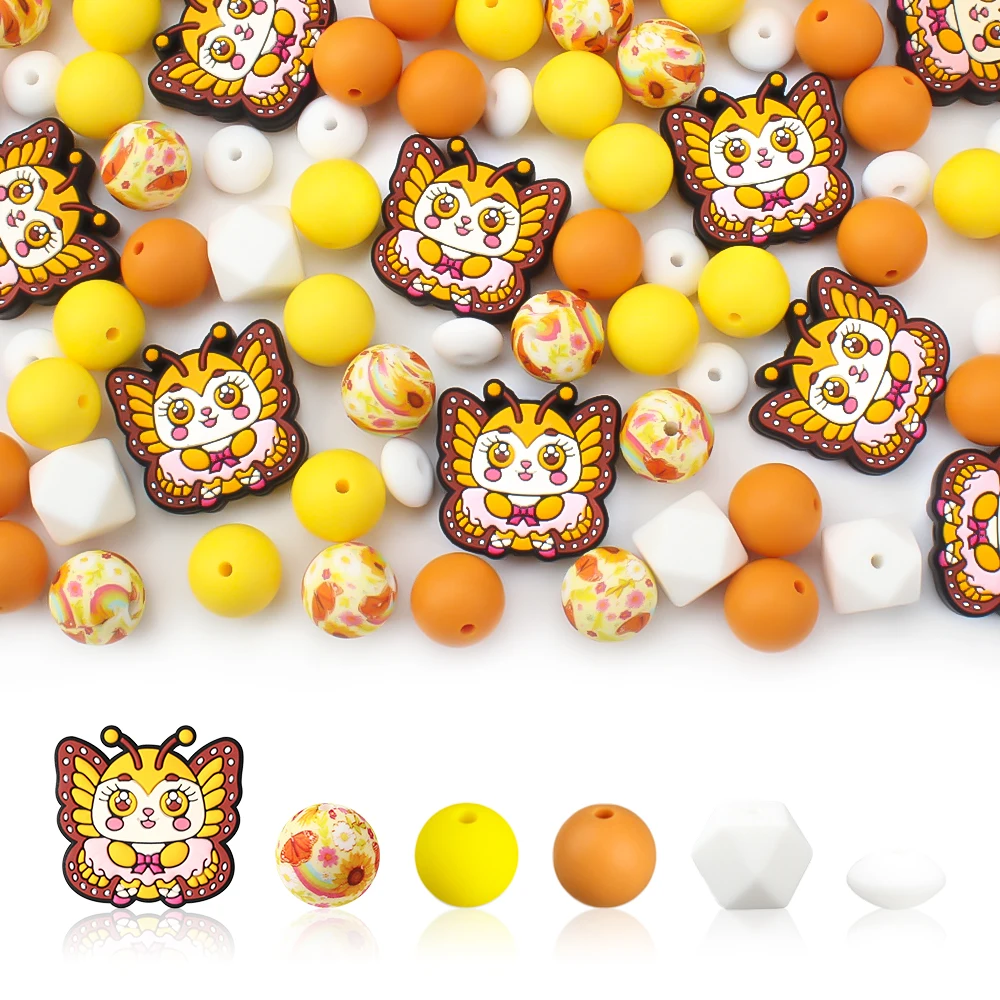 25 шт. новые силиконовые бусины на тему пчелы набор бусин для изготовления