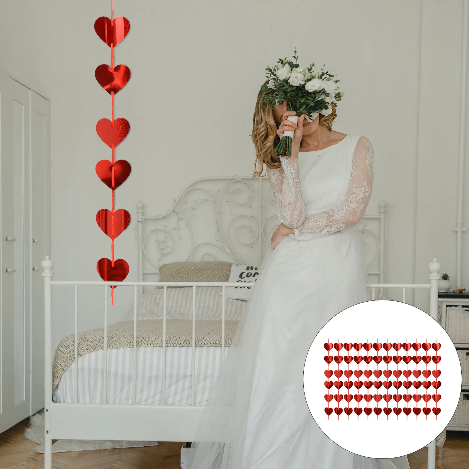 

Heart Valentines Day Wedding Banner Decorations Garland Hanging Party Valentineswirls Supplies